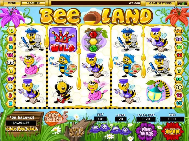 Bee Land Slots made by Topgame - Main Screen Reels