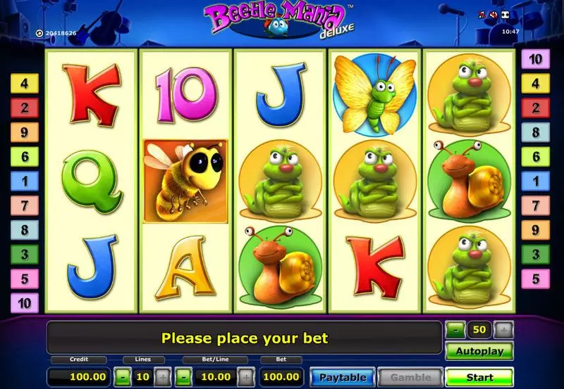 Beetle Mania - Deluxe Slots made by Novomatic - Main Screen Reels