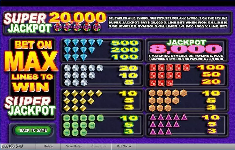 Bejeweled Slots made by bwin.party - Info and Rules