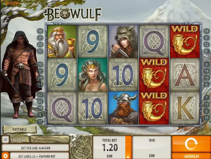 Beowulf Slots made by Quickspin - Main Screen Reels