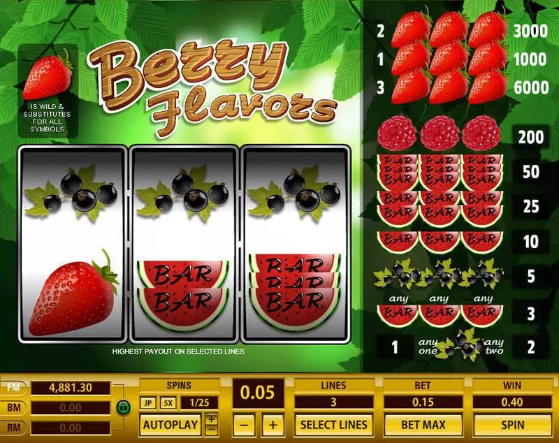 Berry Flavors Slots made by Topgame - Main Screen Reels