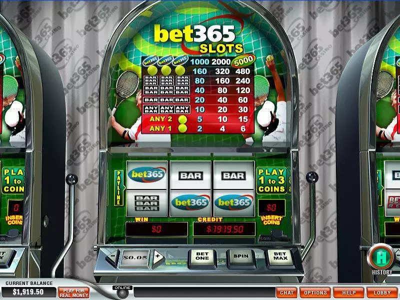 Bet 365 Slots made by PlayTech - Main Screen Reels