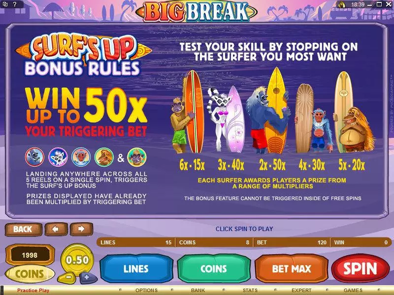 Big Break Slots made by Microgaming - Info and Rules