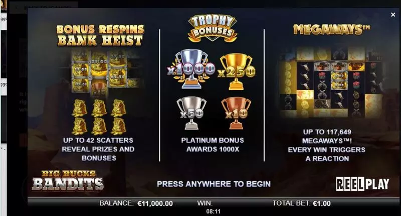 Big Bucks Bandits Megaways Slots made by ReelPlay - Info and Rules
