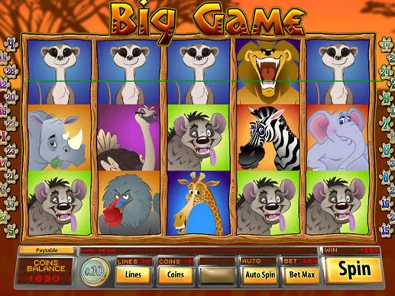 Big Game Slots made by Saucify - Main Screen Reels