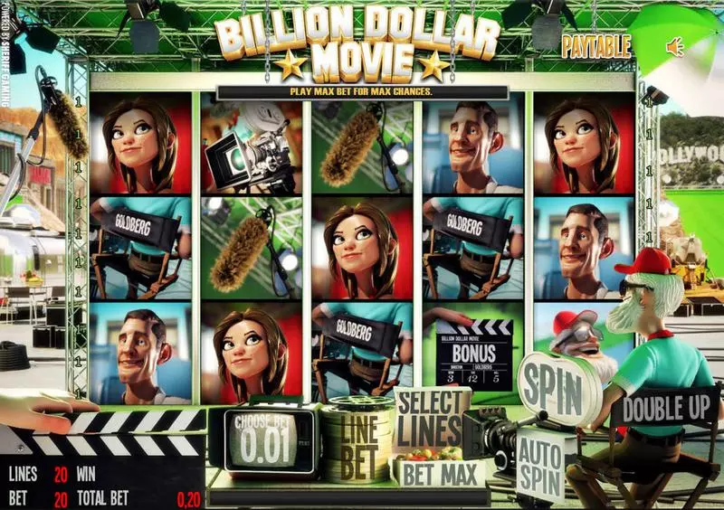 Billion Dollar Movie Slots made by Sheriff Gaming - Main Screen Reels