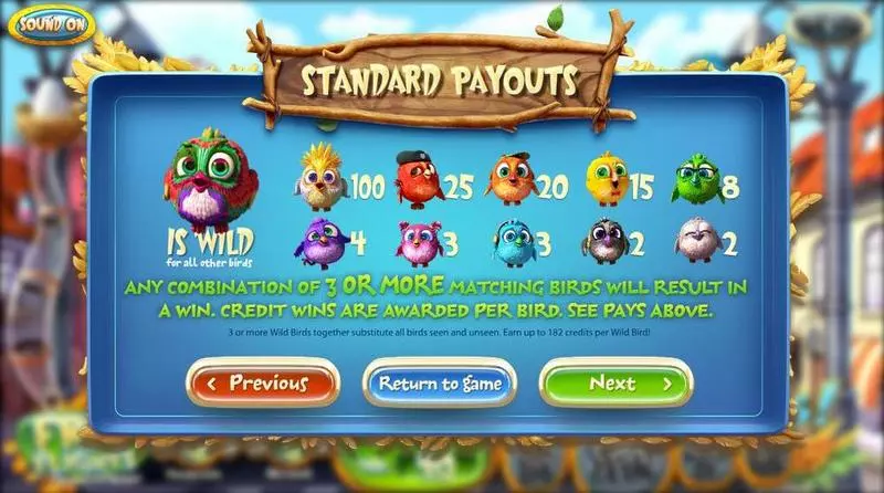 Birds Slots made by BetSoft - Info and Rules