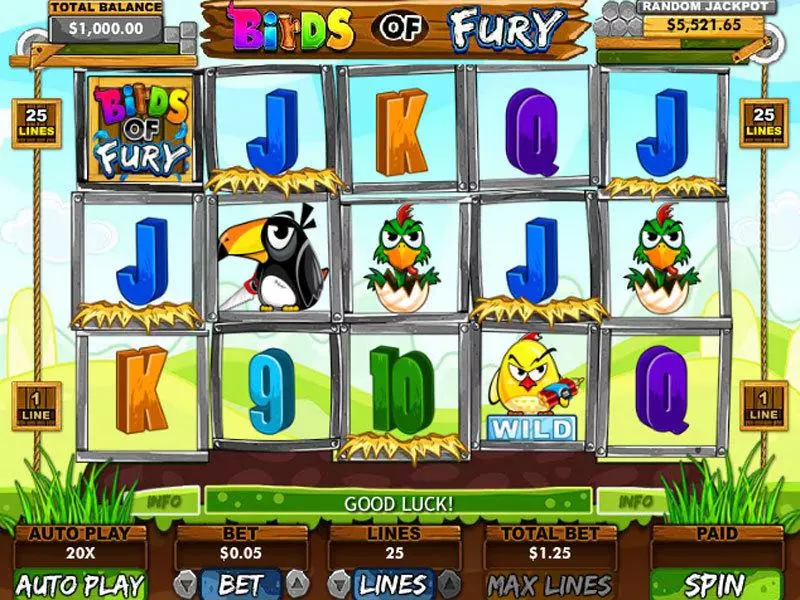 Birds of Fury Slots made by RTG - Main Screen Reels