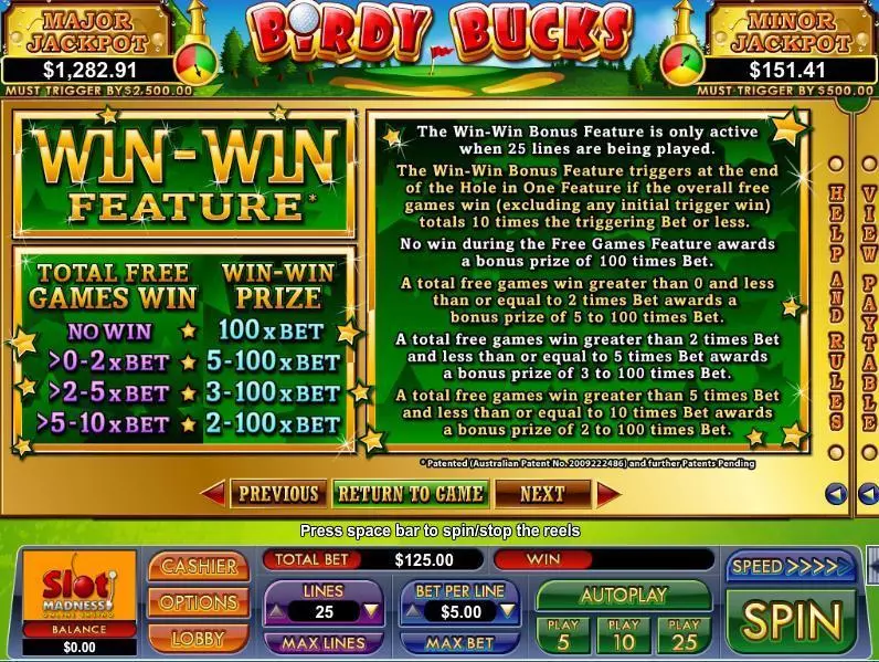 Birdy Bucks Slots made by NuWorks - Info and Rules