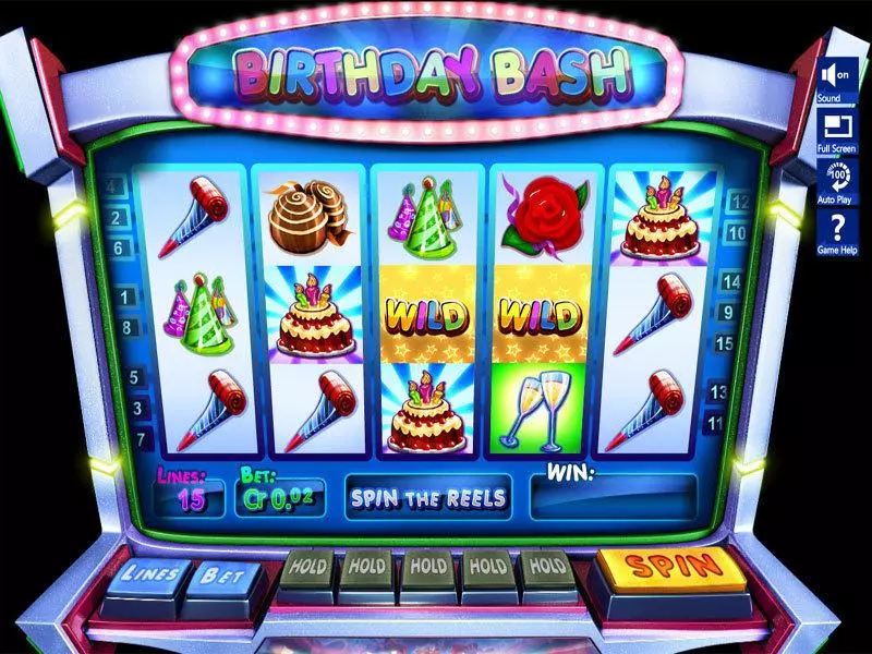 Birthday Bash Slots made by Slotland Software - Main Screen Reels