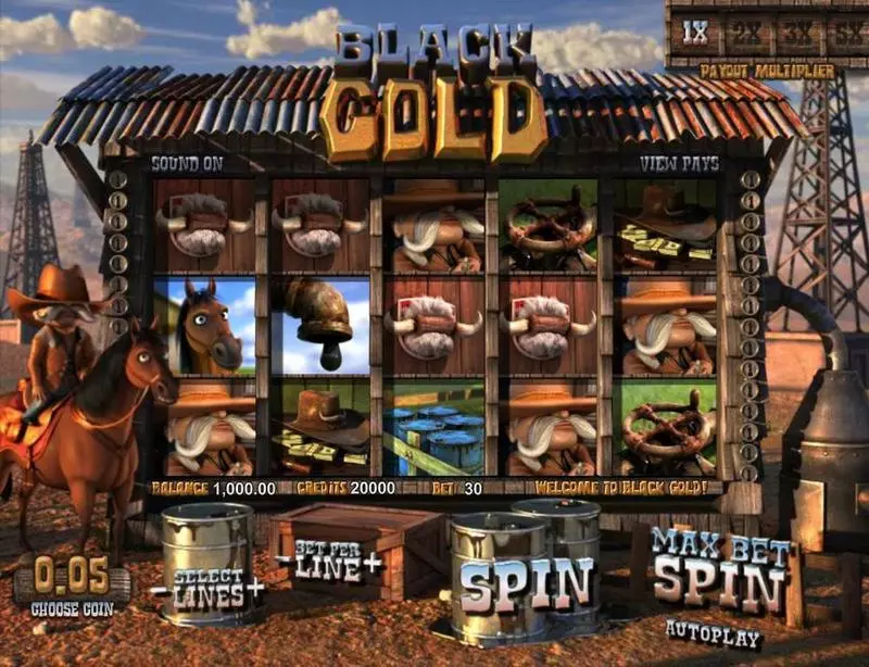 Black Gold Slots made by BetSoft - Main Screen Reels