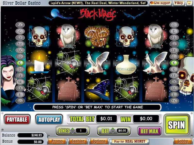Black Magic Slots made by WGS Technology - Main Screen Reels