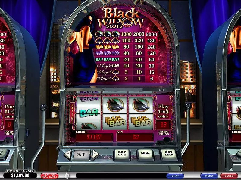 Black Widow Slots made by PlayTech - Main Screen Reels