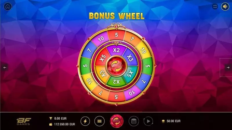 Blasting Rubies Slots made by BF Games - Wheel of prizes