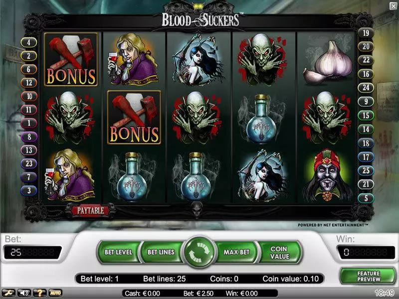 Blood Suckers Slots made by NetEnt - Main Screen Reels
