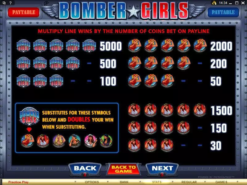 Bomber Girls Slots made by Microgaming - Info and Rules