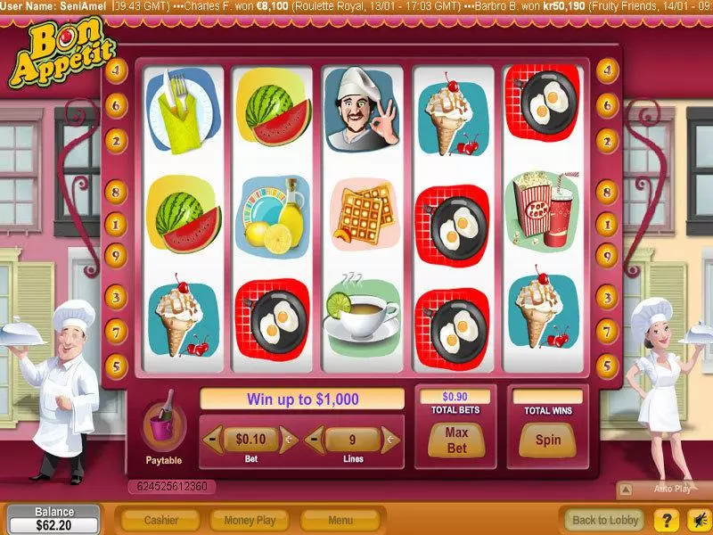 Bon Appetit Slots made by NeoGames - Main Screen Reels