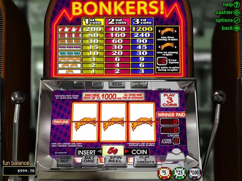 Bonkers Slots made by RTG - Main Screen Reels