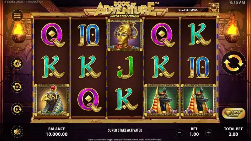 Book of Adventure: Super Stake Edition Slots made by StakeLogic - Main Screen Reels