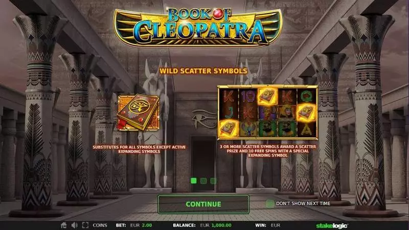 Book of Cleopatra Slots made by StakeLogic - Info and Rules