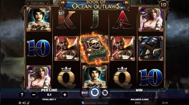 Book Of Ocean Outlaws Slots made by Spinomenal - Main Screen Reels