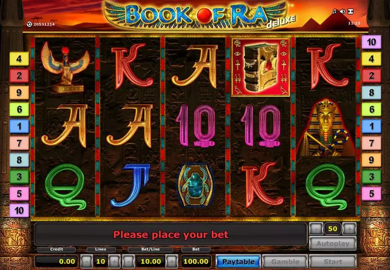 Book of Ra - Deluxe Slots made by Novomatic - Main Screen Reels