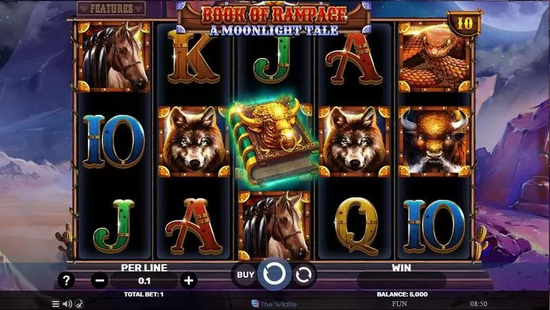 Book Of Rampage – A Moonlight Tale Slots made by Spinomenal - Main Screen Reels