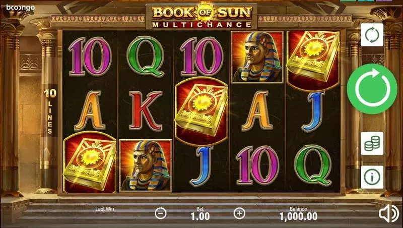 Book of Sun: Multichance Slots made by Booongo - Main Screen Reels