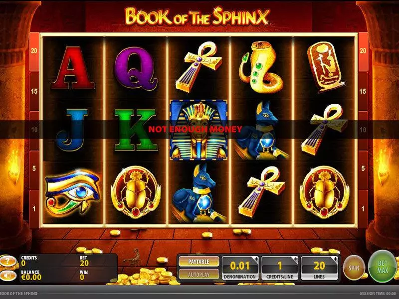 Book of the Sphinx Slots made by GTECH - Main Screen Reels