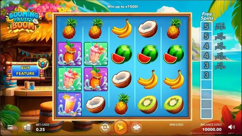 Booming Fruity Boom Slots made by Mascot Gaming - Main Screen Reels
