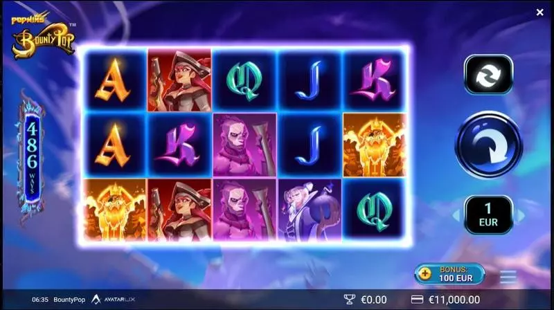 BountyPop Slots made by AvatarUX - Main Screen Reels