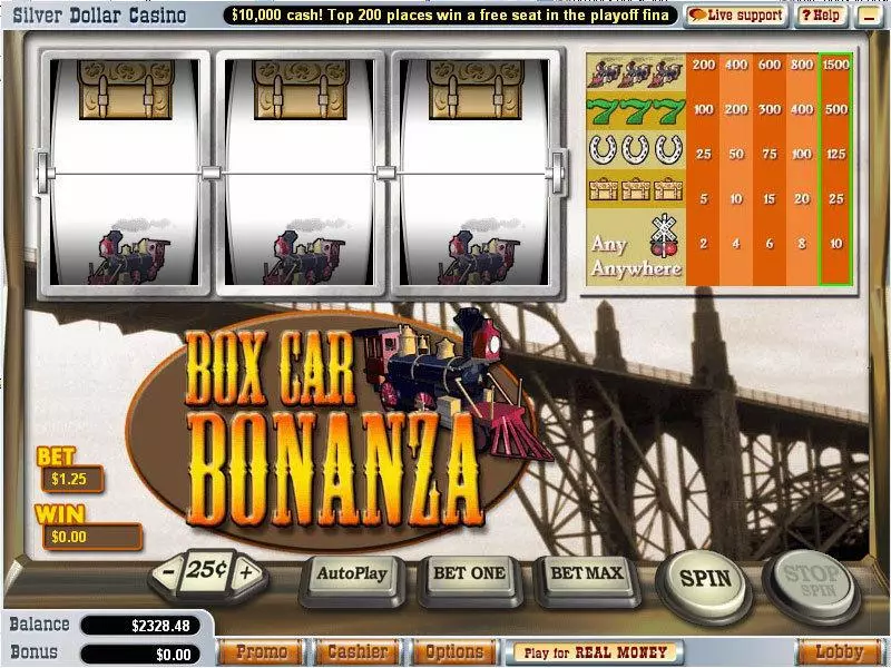 Box Car Bonanza Slots made by Vegas Technology - Main Screen Reels