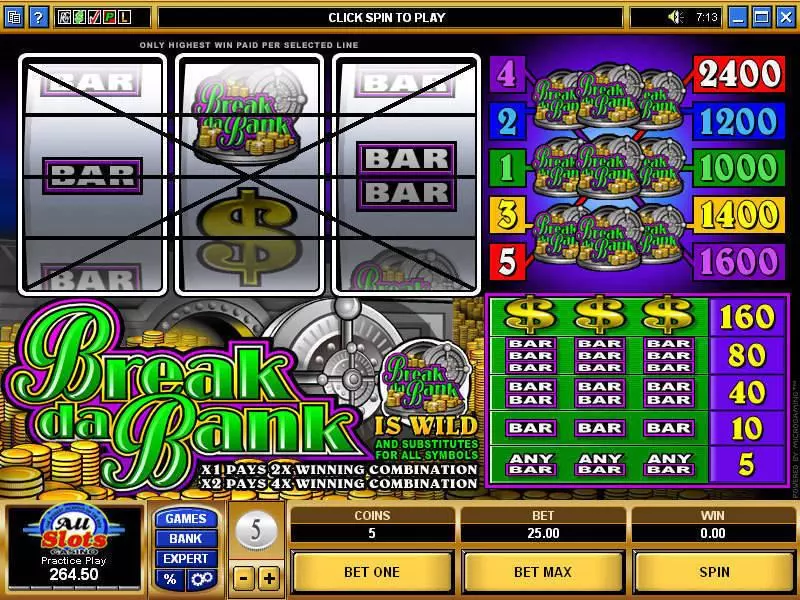Break Da Bank Slots made by Microgaming - Main Screen Reels