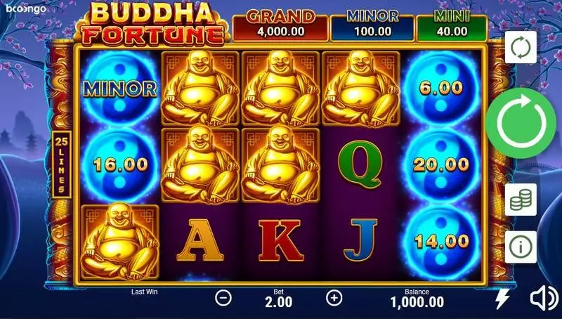 Buddha Fortune Slots made by Booongo - Main Screen Reels