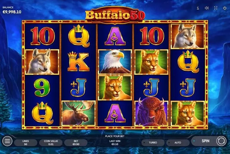 Buffalo 50 Slots made by Endorphina - Main Screen Reels