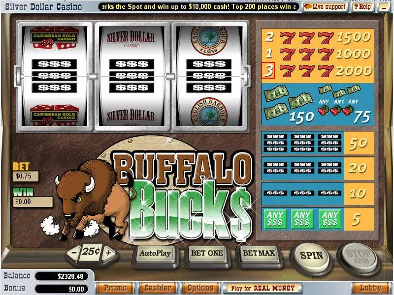 Buffalo Bucks Slots made by Vegas Technology - Main Screen Reels