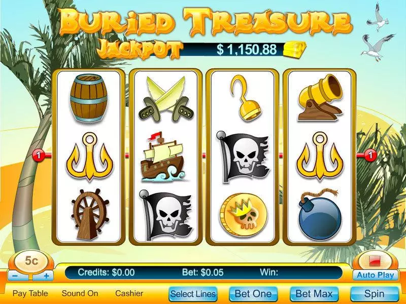 Buried Treasure Slots made by Byworth - Main Screen Reels