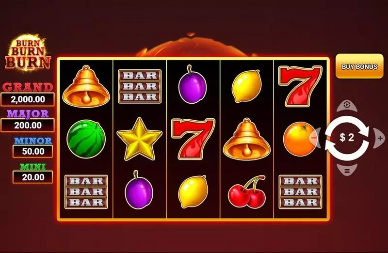 Burn Burn Burn Slots made by Wizard Games - Main Screen Reels
