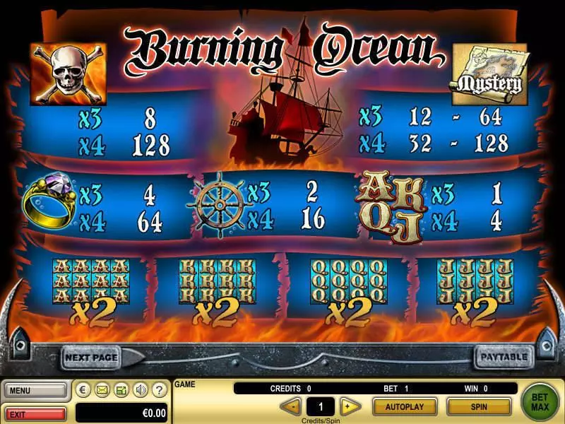Burning Ocean Slots made by GTECH - Info and Rules