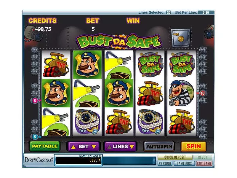Bust Da Safe Slots made by bwin.party - Main Screen Reels