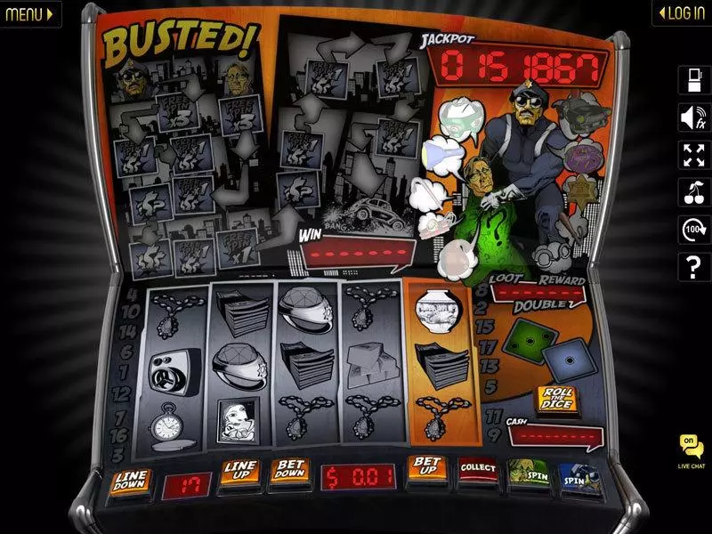 Busted! Slots made by Slotland Software - Main Screen Reels