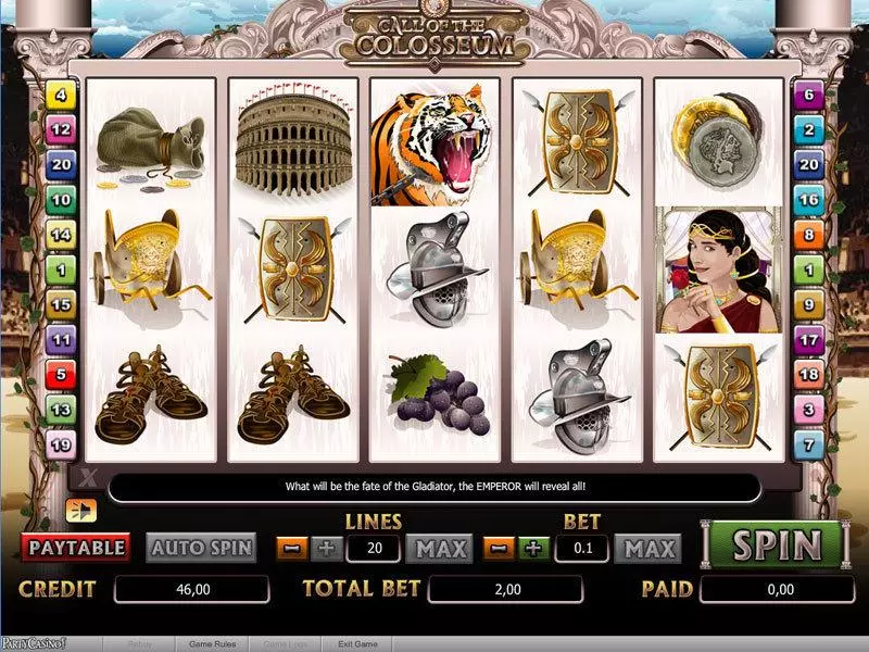 Call of the Colosseum Slots made by Amaya - Main Screen Reels