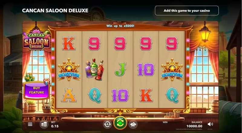 Cancan Saloon Deluxe Slots made by Mascot Gaming - Main Screen Reels