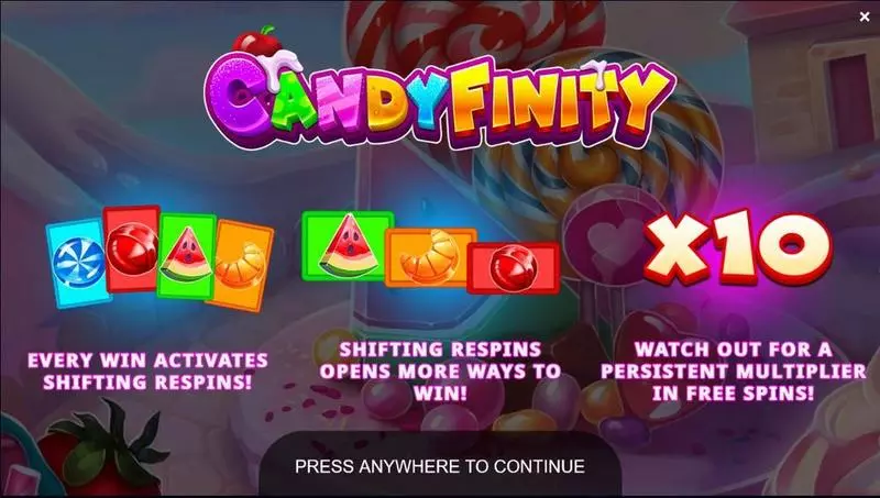 Candyfinity Slots made by Yggdrasil - Info and Rules