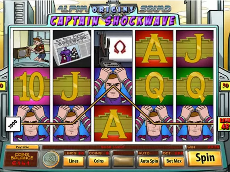 Captain Shockwave Slots made by Saucify - Main Screen Reels