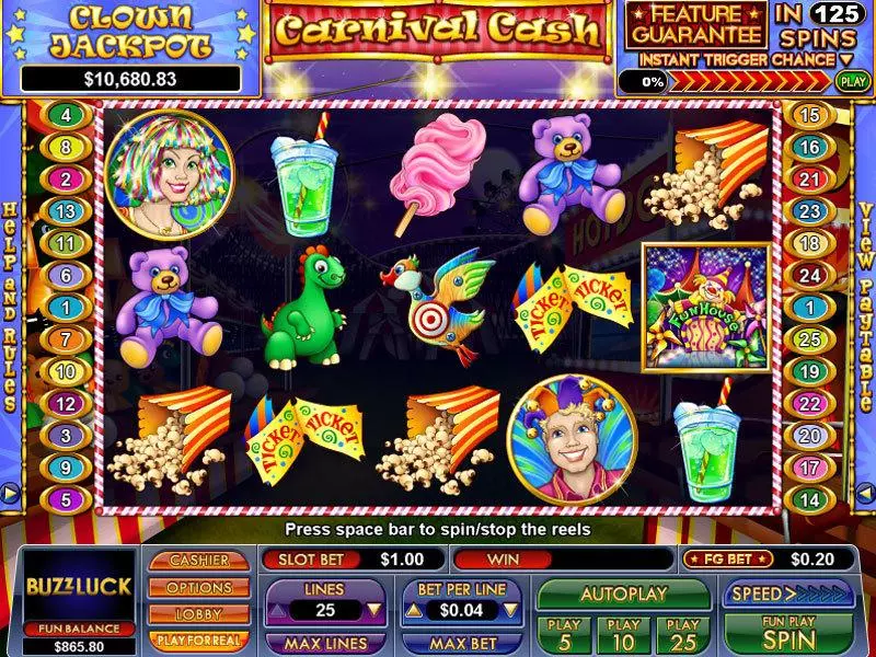 Carnival Cash Slots made by NuWorks - Main Screen Reels