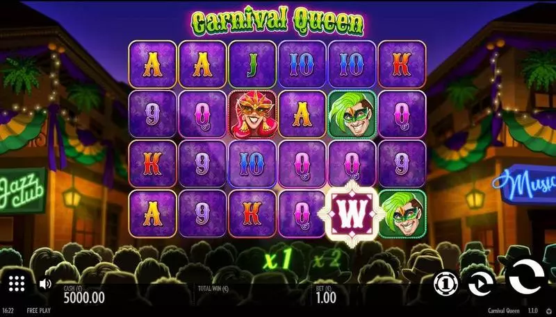 Carnival Queen Slots made by Thunderkick - Main Screen Reels