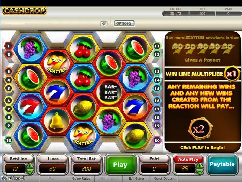Cash Drop Slots made by bwin.party - Main Screen Reels