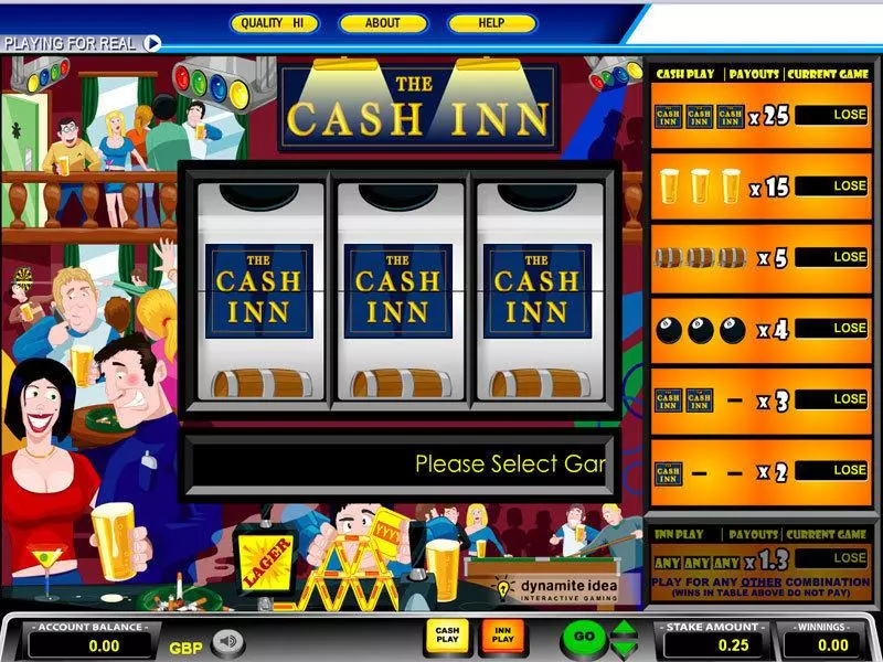 Cash Inn 1 Line Slots made by Parlay - Main Screen Reels
