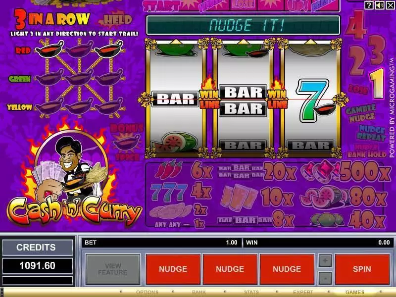 Cash 'n' Curry Slots made by Microgaming - Main Screen Reels
